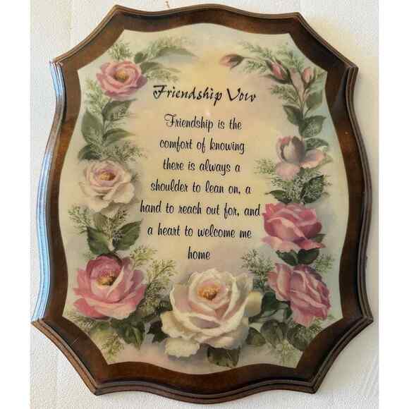 WALL PLAQUE Friendship Vow Plaque - Picture 1 of 3